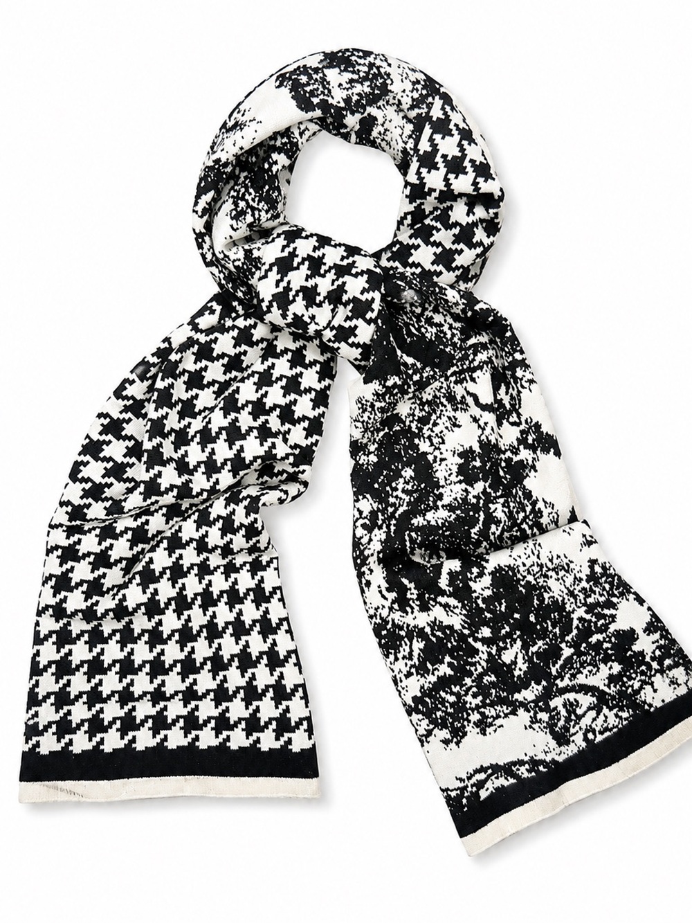 Abstract Houndstooth Reversible Scarf